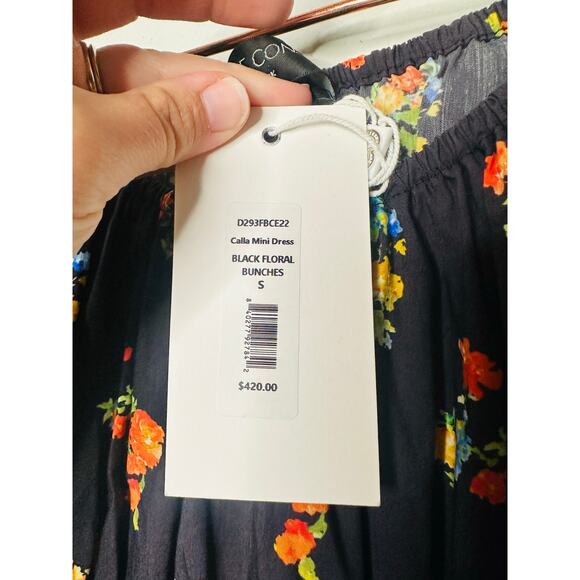 NWT Caroline Constas Black Floral Calla Off The Shoulder Mini Dress Size Small - Picture 14 of 16